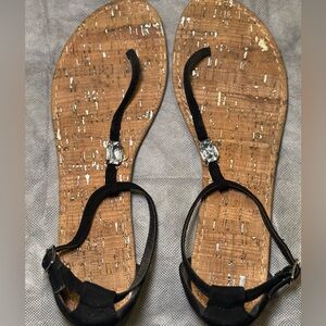 JustFab Black Sandals Elegant and Versatile